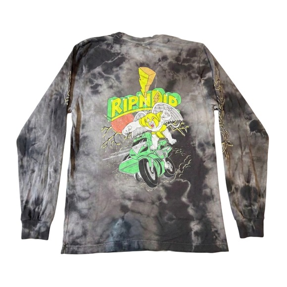 RIPNDIP Power Nerm Long Sleeve Tie Dye Shirt Graphic Print Size Small - Picture 2 of 6